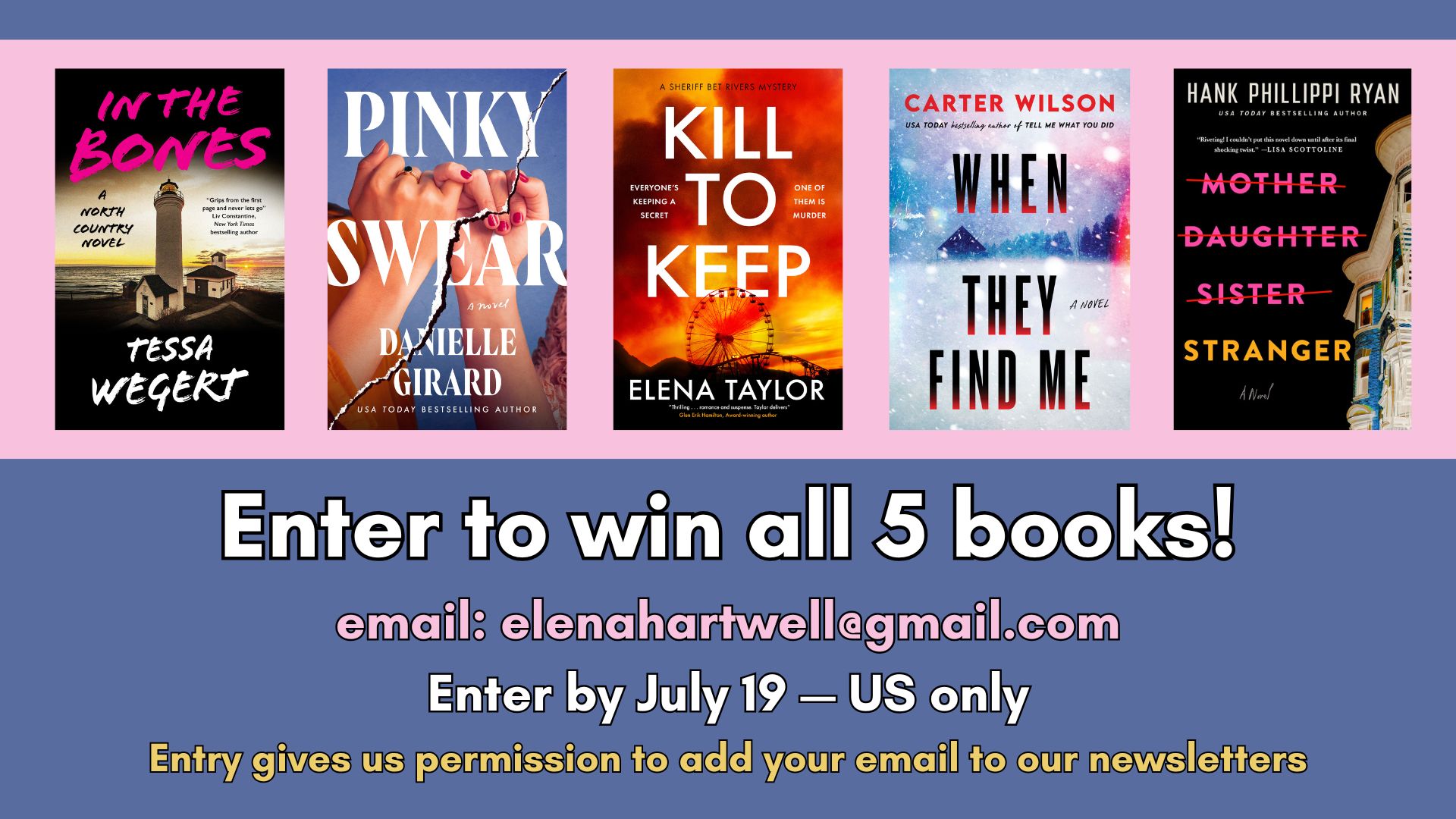 You are currently viewing Book Giveaway: Five Mystery/Thriller/Suspense Titles